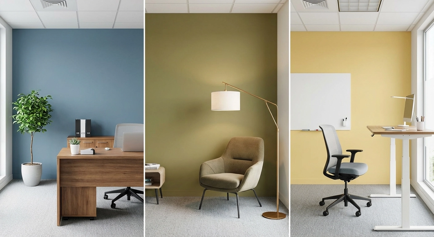 Büro Farbgestaltung 2026: Wandfarben, Farbpsychologie & Produktivität