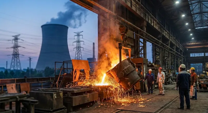 Stahlcoils, Kupferdraht und Industrieanlagen als Symbol für die Erzeugerpreisentwicklung im industriellen Einkauf 2026