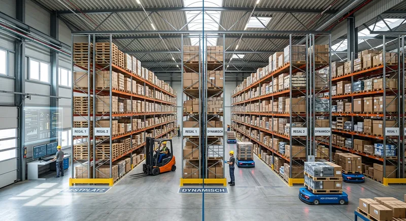 Lagerplanung mit CAD für Palettenregale in bestehender Produktionshalle