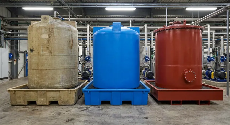 GFK, PE oder Stahl: Werkstoffvergleich für Industriebehälter, Tanks und Auffangwannen