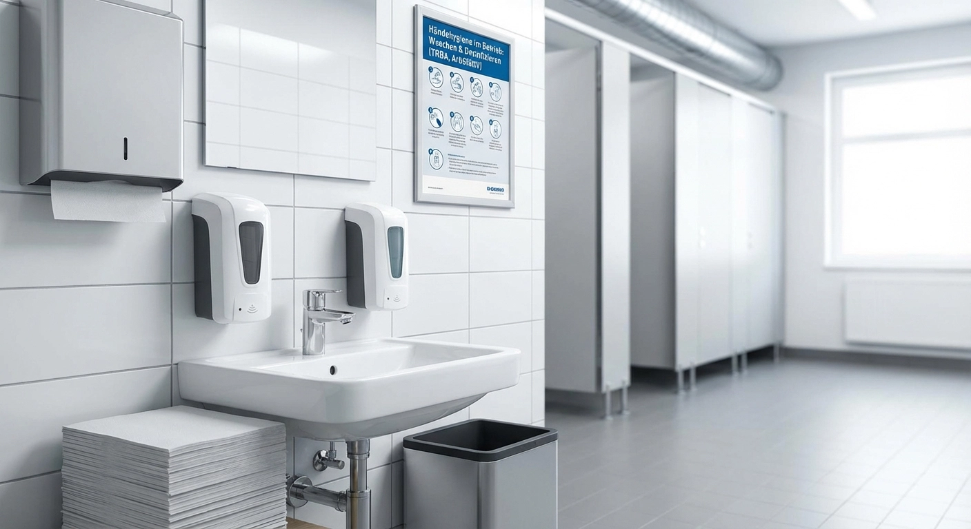 Händedesinfektion vs. Händewaschen im Betrieb 2026: TRBA 500, ArbStättV, TRGS 401