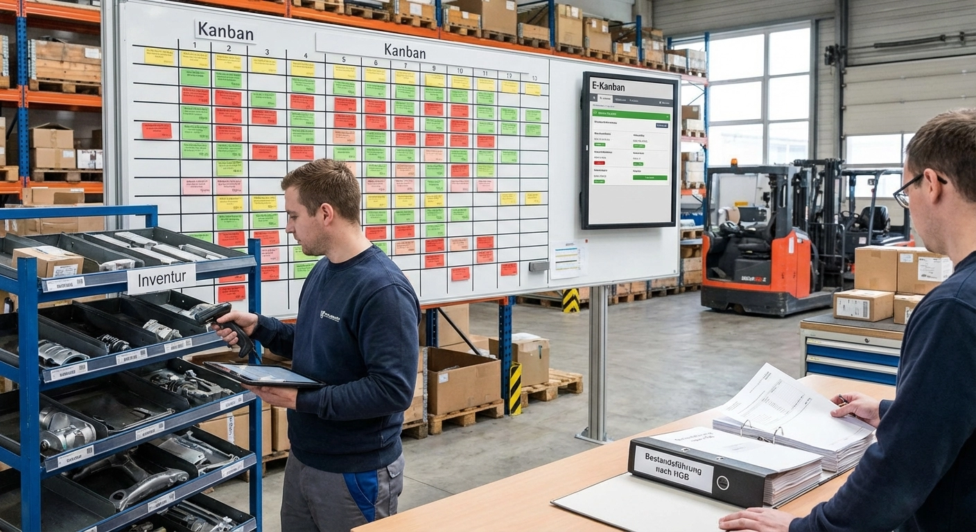 Kanban und Inventur 2026: Bestandsführung in Kanban-gesteuerten Lagern — HGB, E-Kanban und Praxis