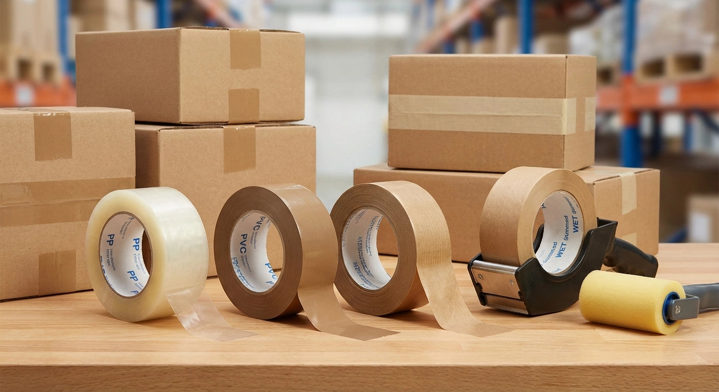 Klebebänder für Industrieversand 2026: PP, PVC, Papier & Nassklebeband im Vergleich