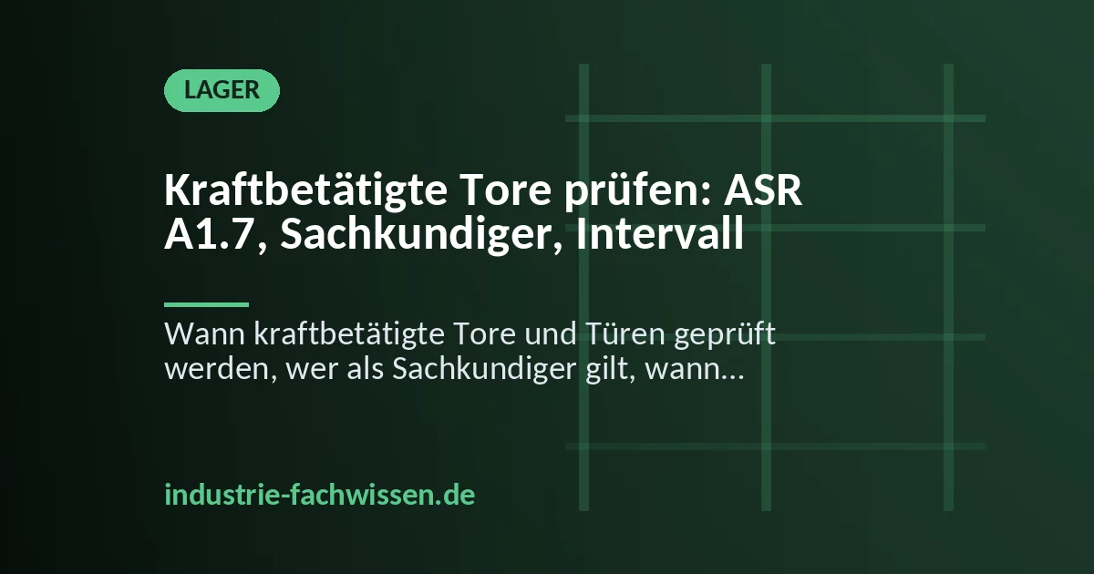 Sachkundiger misst mit einem Schließkraftmessgerät die Kraft an der Hauptschließkante eines Sektionaltors an einer Laderampe