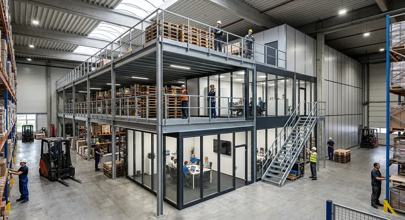 Lagerbühne, Hallenbüro und Trennwand als System: Wie integrierte Planung die Hallennutzung verdoppelt