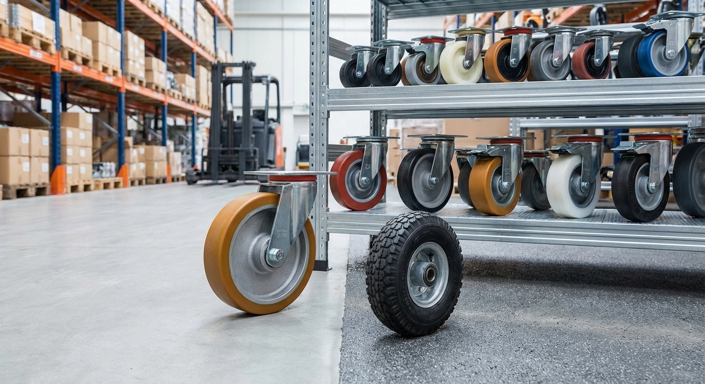 Räder und Rollen für Transportgeräte: Werkstoffvergleich, Tragfähigkeit berechnen und Bodenbelag-Zuordnung