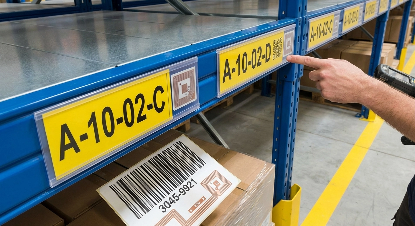 Regalbeschriftung & Lagerkennzeichnung 2026: Adressierung, DIN EN 15635, Barcode vs. RFID und Kosten