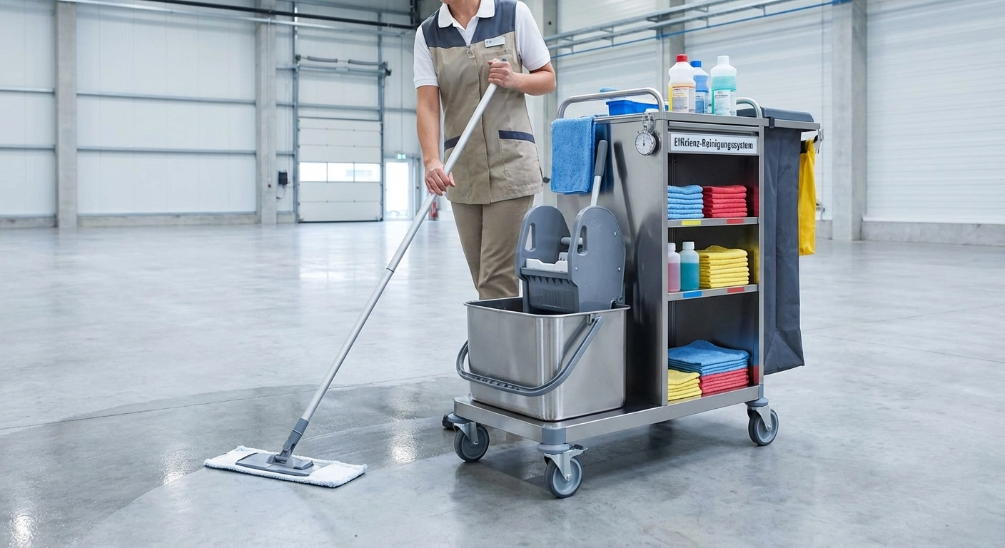 Reinigungseffizienz steigern: Mopsysteme, Mikrofaser und Reinigungswagen im gewerblichen Vergleich