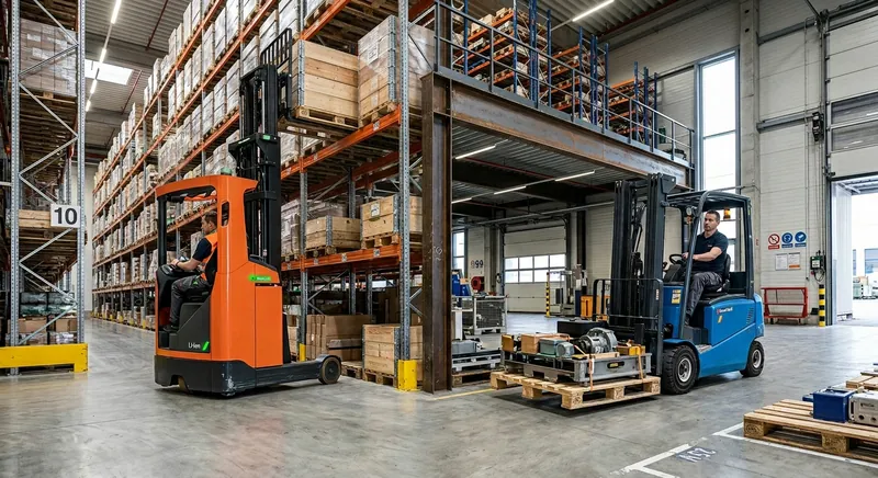 Schmalganglager planen: VNA-Stapler, DIN 15185 und Lagerdichte im Hochregal