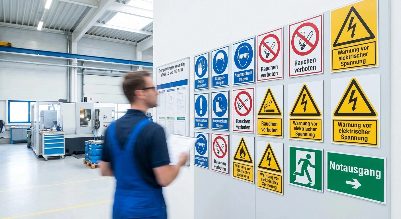 Sicherheitskennzeichnung im Betrieb 2026: ASR A1.3 und DIN EN ISO 7010 richtig umsetzen