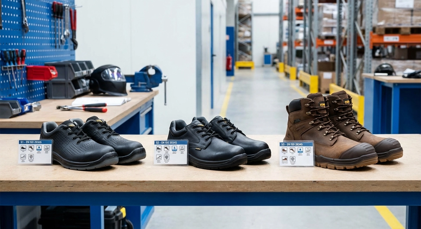Sicherheitsschuhe im Vergleich 2026: S1, S2, S3 — EN ISO 20345, Schutzklassen und Beschaffung im Betrieb