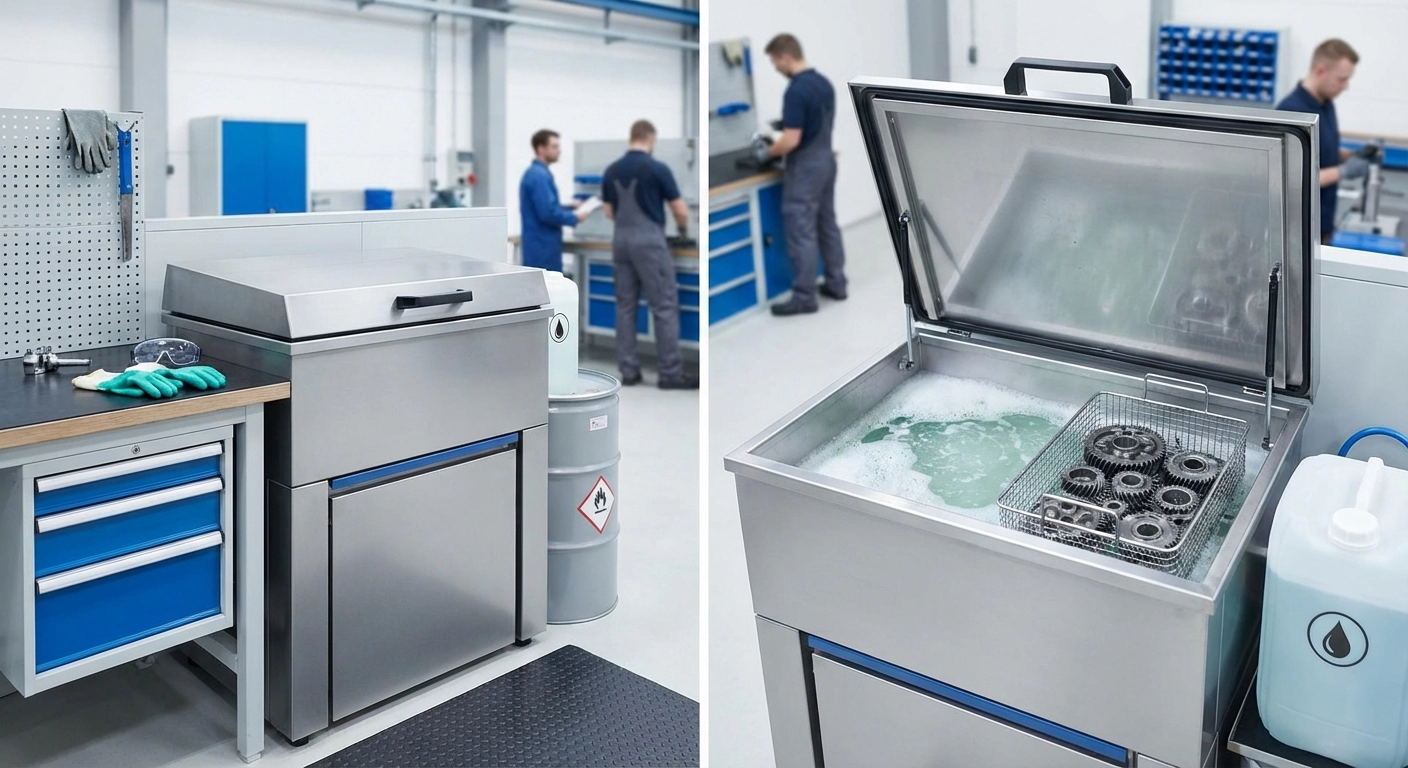 Teilereinigung 2026: Lösemittel vs. wässrige Verfahren im Vergleich — Chemie, Anlagentechnik und Regulierung