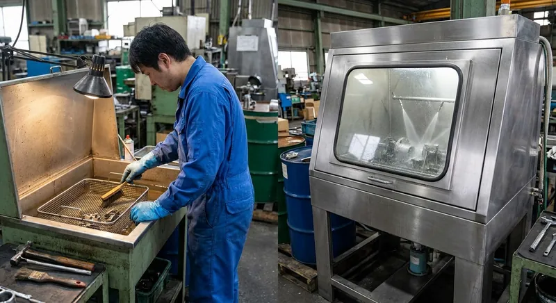 Teilereinigung in der Werkstatt: Pinselwaschtisch, Hochdruck oder Waschmaschine?