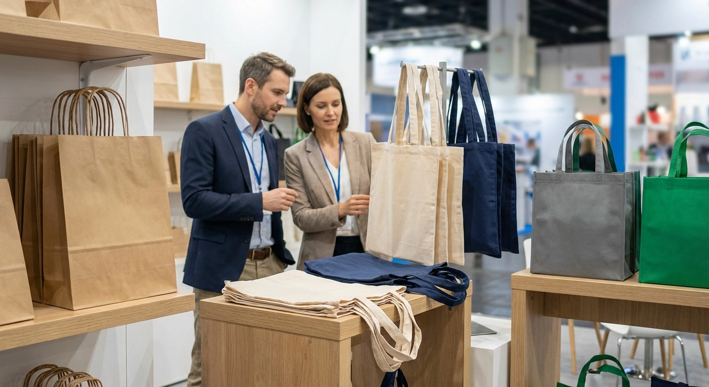 Tragetaschen für Handel und Gewerbe: Papier, Baumwolle, Mehrweg und Kunststoff im B2B-Vergleich