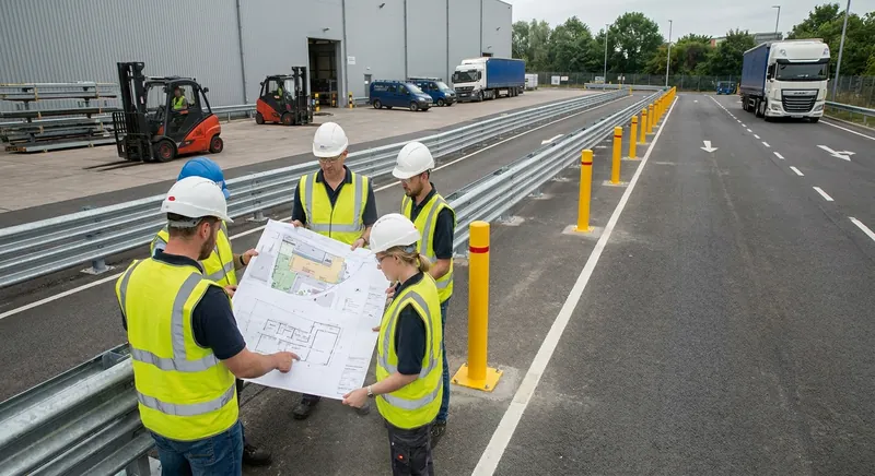Verkehrswegesicherung in Industriebetrieben: Leitplanken und Poller richtig planen