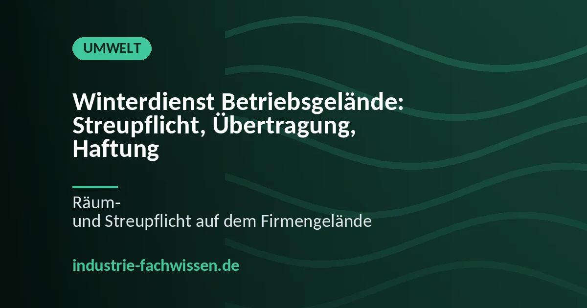 Geräumte und gestreute Fahrgasse auf einem winterlichen Firmenparkplatz mit Schneerändern zwischen den Stellflächen